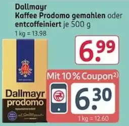 Rossmann Dallmayr Kaffee Prodomo Angebot