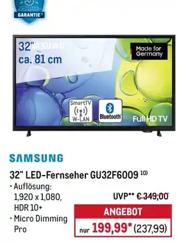 METRO SAMSUNG 32" LED-Fernseher GU32F6009 Angebot
