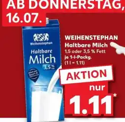 Kaufland WEIHENSTEPHAN Haltbare Milch Angebot