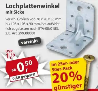 Sonderpreis Baumarkt Lochplattenwinkel mit Sicke Angebot
