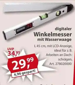 Sonderpreis Baumarkt digitaler Winkelmesser mit Wasserwaage Angebot