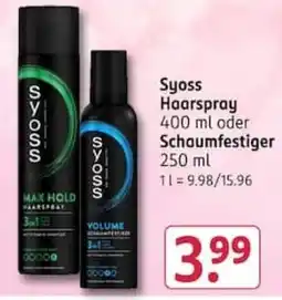 Rossmann Syoss Haarspray oder Schaumfestiger Angebot