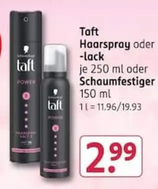Rossmann Taft Haarspray oder -lack Angebot