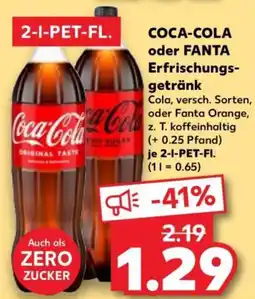 Kaufland Coca-Cola oder Fanta Erfrischungsgetränk Angebot