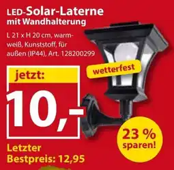 Sonderpreis Baumarkt LED-Solar-Laterne mit Wandhalterung Angebot