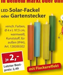 Sonderpreis Baumarkt LED-Solar-Fackel oder Gartenstecker Angebot