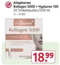 Rossmann Altapharma Kollagen 5000 + Hyaluron 100 Angebot
