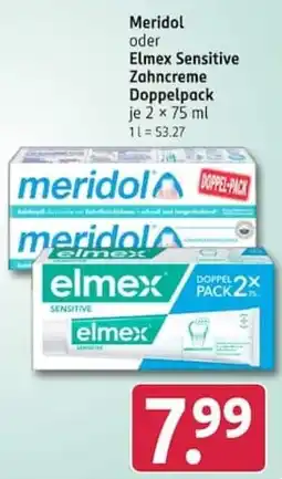 Rossmann Meridol oder Elmex Sensitive Zahncreme Angebot