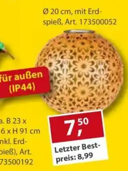 Sonderpreis Baumarkt Lampe mit Erdspieß Angebot