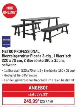 METRO METRO PROFESSIONAL Bierzeltgarnitur Picada 3-tlg. Angebot