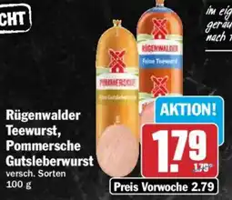 HIT Rügenwalder Teewurst, Pommersche Gutsleberwurst Angebot