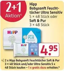 Rossmann Hipp Babysanft Feuchttücher Ultra Sensitiv oder Soft & Pur Angebot