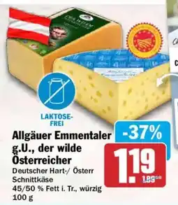 HIT Allgäuer Emmentaler g.U., der wilde Österreicher Angebot