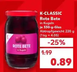 Kaufland K-CLASSIC Rote Bete in Kugeln Angebot