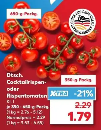 Kaufland Dtsch. Cocktailrispen- oder Rispentomaten Angebot