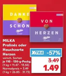 Kaufland MILKA Pralinés oder Hauchzarte Herzen Angebot