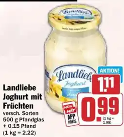 HIT Ländliebe Joghurt mit Früchten Angebot