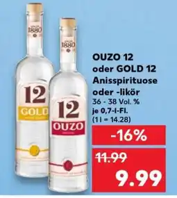 Kaufland OUZO 12 oder GOLD 12 Anisspirituose Angebot