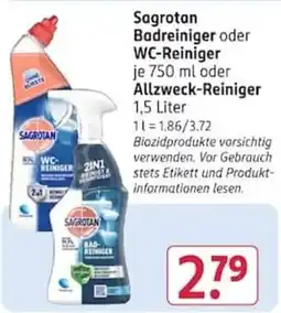 Rossmann Sagrotan Badreiniger oder WC-Reiniger Angebot