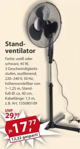 Sonderpreis Baumarkt Standventilator Angebot