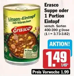 HIT Erasco Linsen-Eintopf mit Würstchen Angebot