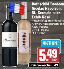 HIT Rothschild Bordeaux Nicolas Napoleon oder Exhlib Rosé Angebot