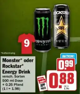 HIT Monster* oder Rockstar* Energy Drink Angebot