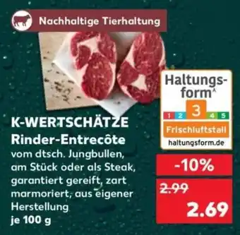 Kaufland K-WERTSCHÄTZE Rinder-Entrecôte Angebot