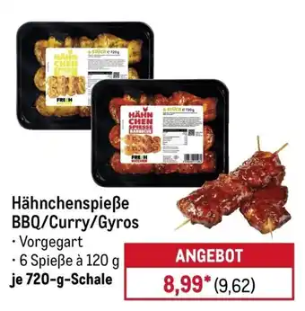 METRO Hähnchenspieße BBQ/Curry/Gyros Angebot
