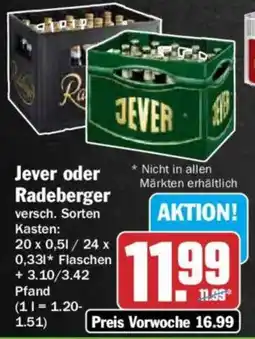 HIT Jever oder Radeberger Angebot
