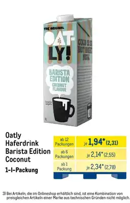 METRO Oatly Haferdrink Barista Edition Coconut Angebot