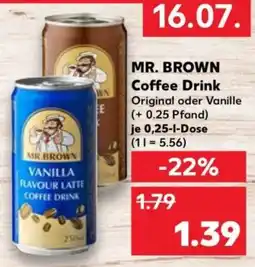 Kaufland MR. BROWN Coffee Drink Angebot