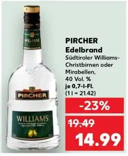 Kaufland PIRCHER Edelbrand Südtiroler Williams-Christbirnen oder Mirabellen Angebot