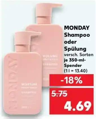 Kaufland MONDAY Shampoo oder Spülung Angebot