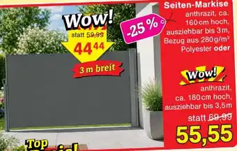 Wiglo Wunderland Seiten-Markise anthrazit Angebot