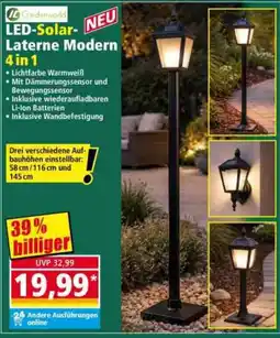 Norma Gardenworld LED-Solar-Laterne Modern 4 in 1 Angebot