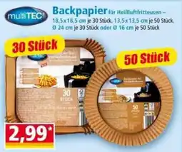 Norma Backpapier für Heißluftfritteusen multiTEC Angebot