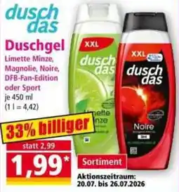 Norma dusch das Duschgel Angebot