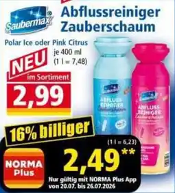Norma Saubermax Abflussreiniger Zauberschaum Angebot