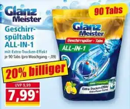 Norma Glanz Meister Geschirrspültabs ALL-IN-1 Angebot