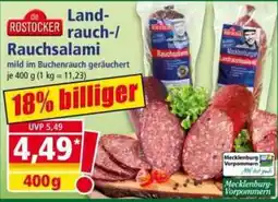 Norma die ROSTOCKER Land-Rauch-/Rauchsalami Angebot