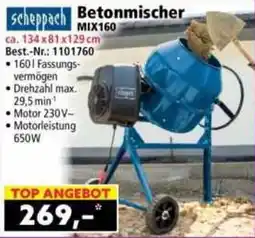 Norma scheppach Betonmischer MIX160 Angebot