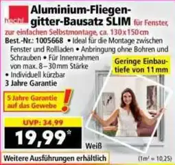 Norma Aluminium-Fliegen-gitter-Bausatz SLIM Angebot