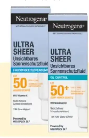 Rossmann Neutrogena Ultra Sheer Sonnenschutzfluid Hydration LSF 50 Angebot