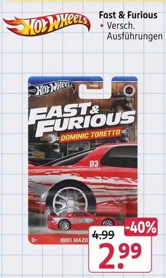 Rossmann Hot wheels fast & furious Angebot