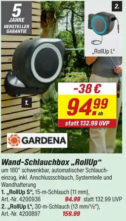 toom Baumarkt Gardena wand-schlauchbox rollup s Angebot