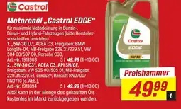 toom Baumarkt Castrol motorenöl „castrol edge“ „5w-30 ll“, acea c3, freigaben: bmw Angebot