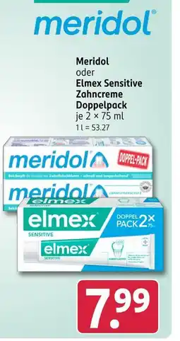 Rossmann Meridol oder elmex sensitive zahncreme doppelpack Angebot