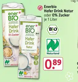 Rossmann Enerbio, naturland hafer drink natur oder 0% zucker Angebot
