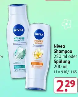 Rossmann Nivea shampoo oder spülung Angebot